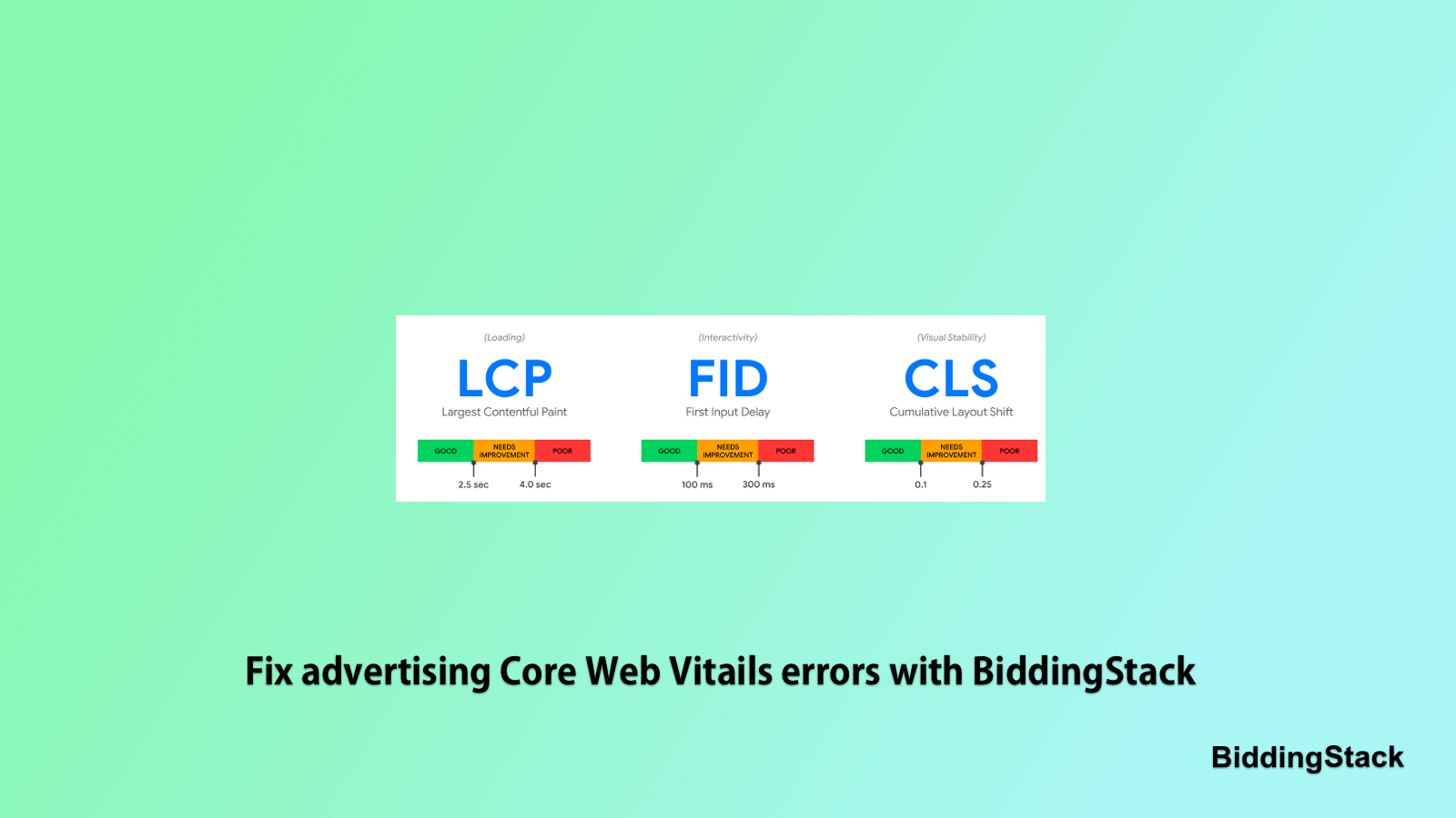 Fix advertising Core Web vitals errors with BiddingStack